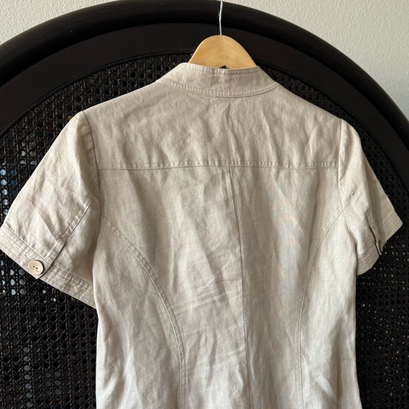 Chico's Khaki Linen Button Down Shirt Dress - Picture 6 of 11